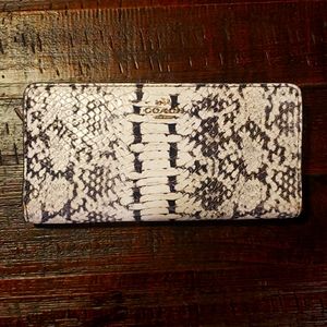 COACH black and white snakeskin wallet